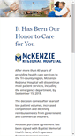 Mobile Screenshot of mckenzieregionalhospital.com